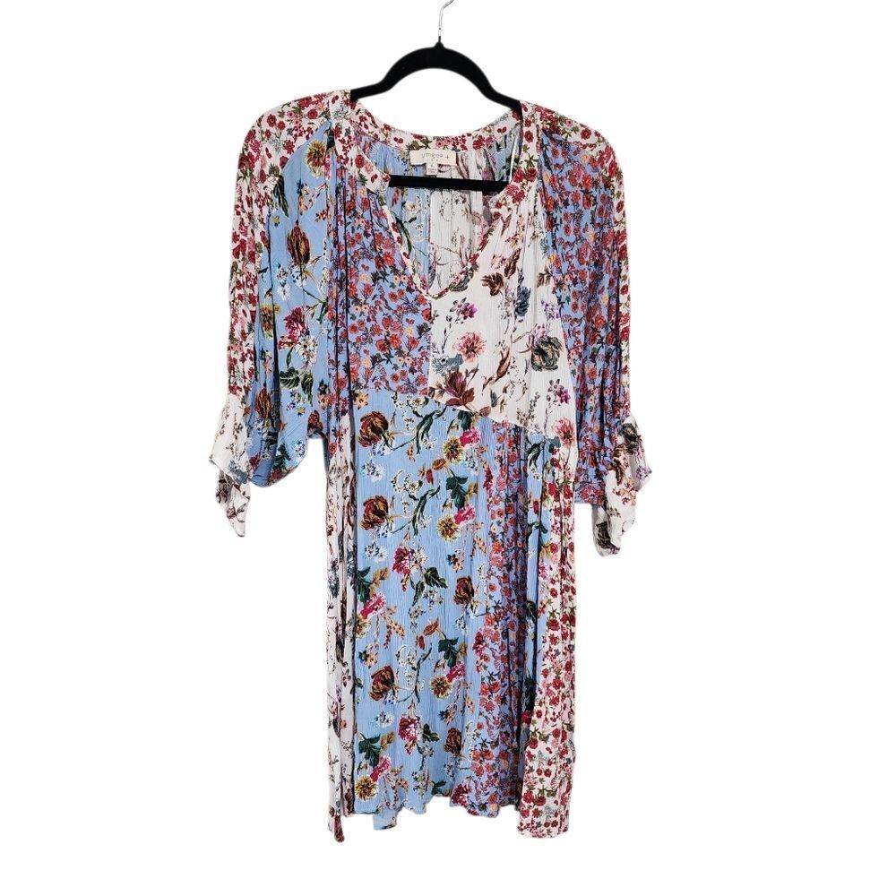 Umgee Mini Dress 1X Multicolor Patchwork Boho Western Cowgirl